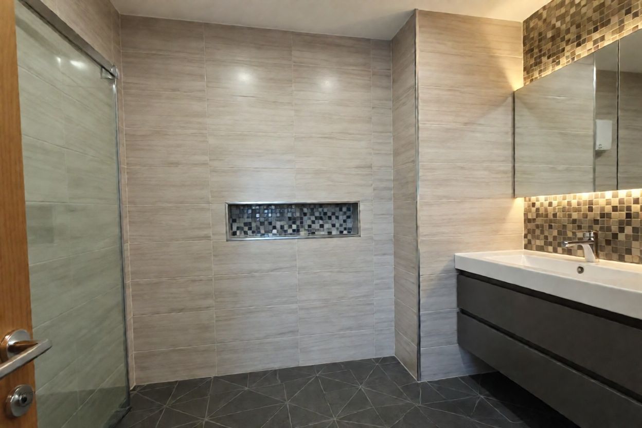 Baie modernă faianță geometrică
